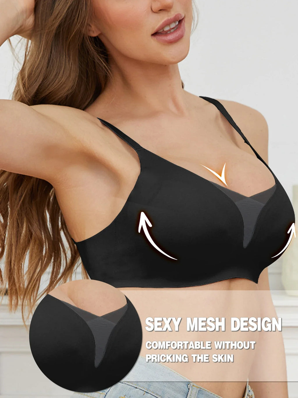 5pcs Hot Sexy Women's Wireless Push Up Bra Seamless T-Shirt Bralettes -Multi-Color, Breathable Padded, Everyday Comfort Lingerie