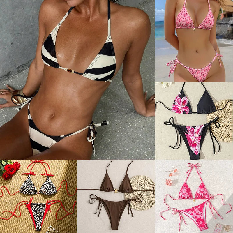 Sexy Swimsuit Women's Bikinis Swimwear Woman  Bathing Suit 2 Piece Triangle Bikinis Sets Beach Dress Wear Cover Up Beachwear