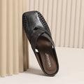 2026Women's Half Slippers Vintage Hollow Woven Square Toe Slides Fashion Versatile Mules Shoes Ladies Daily Sandals Mujer Slides