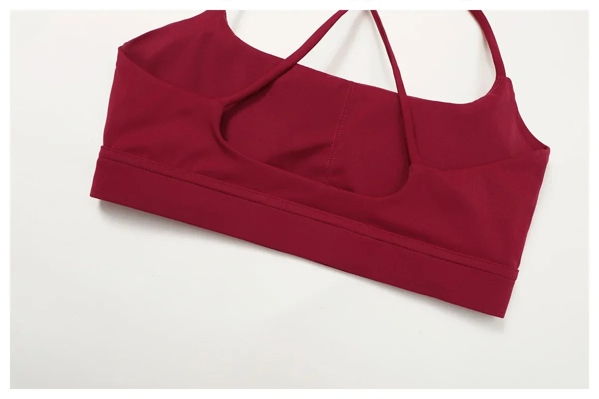 Sexy Underwear Women Tops Back Cross Strap Tank Top Push Up Running Sports Bra Breathable Soft Fitness Beauty Workout Yoga Bra