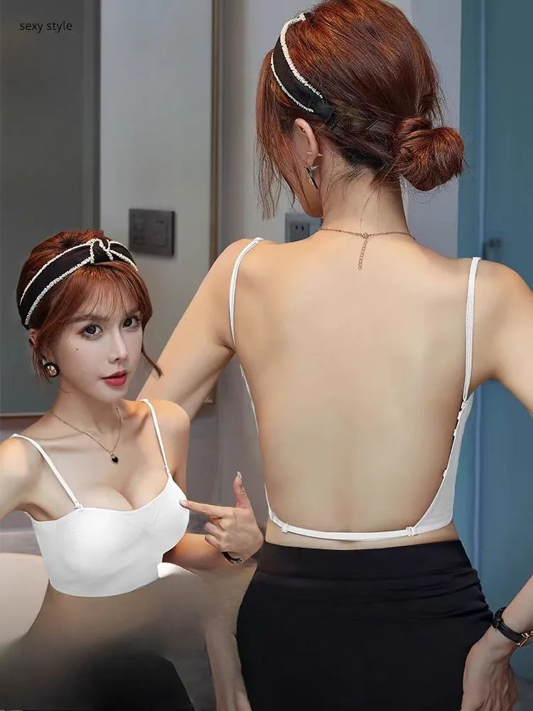 MOYISU Beach Backless Bralette | Summer Invisible Strapless Bra | Small Bust Enhancer & No Marks Breathable Anti-Exposure Design