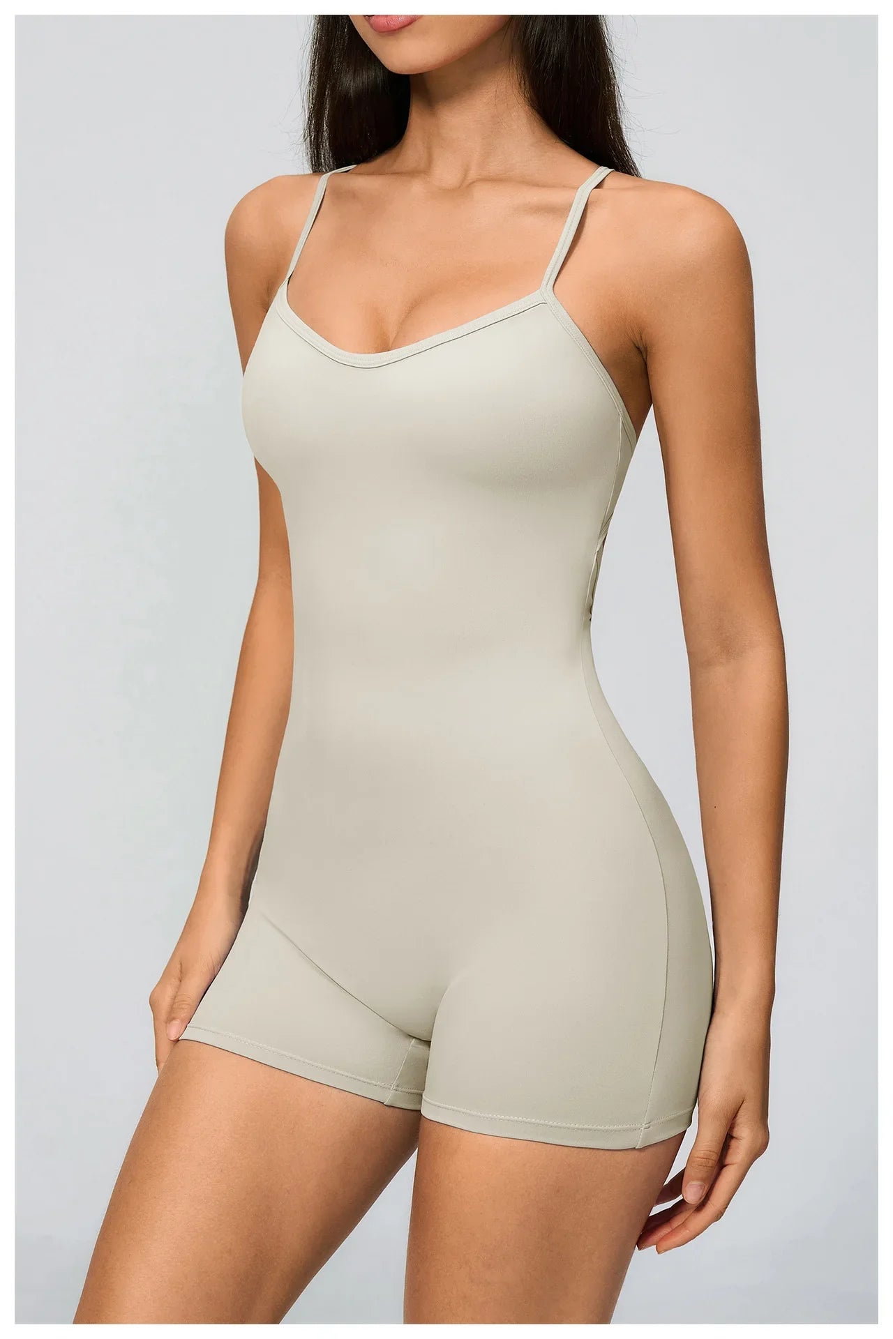 New Cross Back Yoga Jumpsuit Women Tight Sleeveless Hollow Out Sports One Piece Suit Butt-Lifting Shorts Fitness Bodysuits