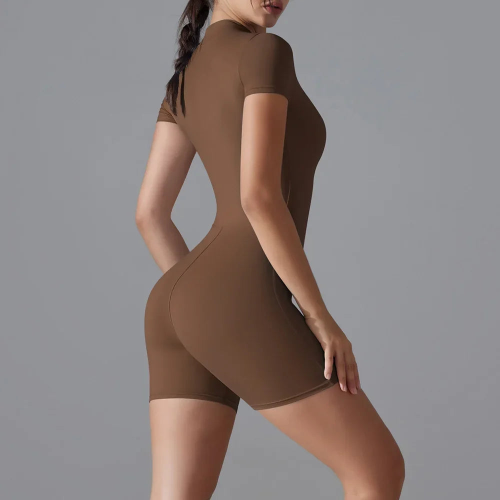 Yoga suit women jumpsuit One-Piece Suit short sleeved shorts Gym Push Up Workout Clothes Fitness Bodysuit Sportswear Tracksuit