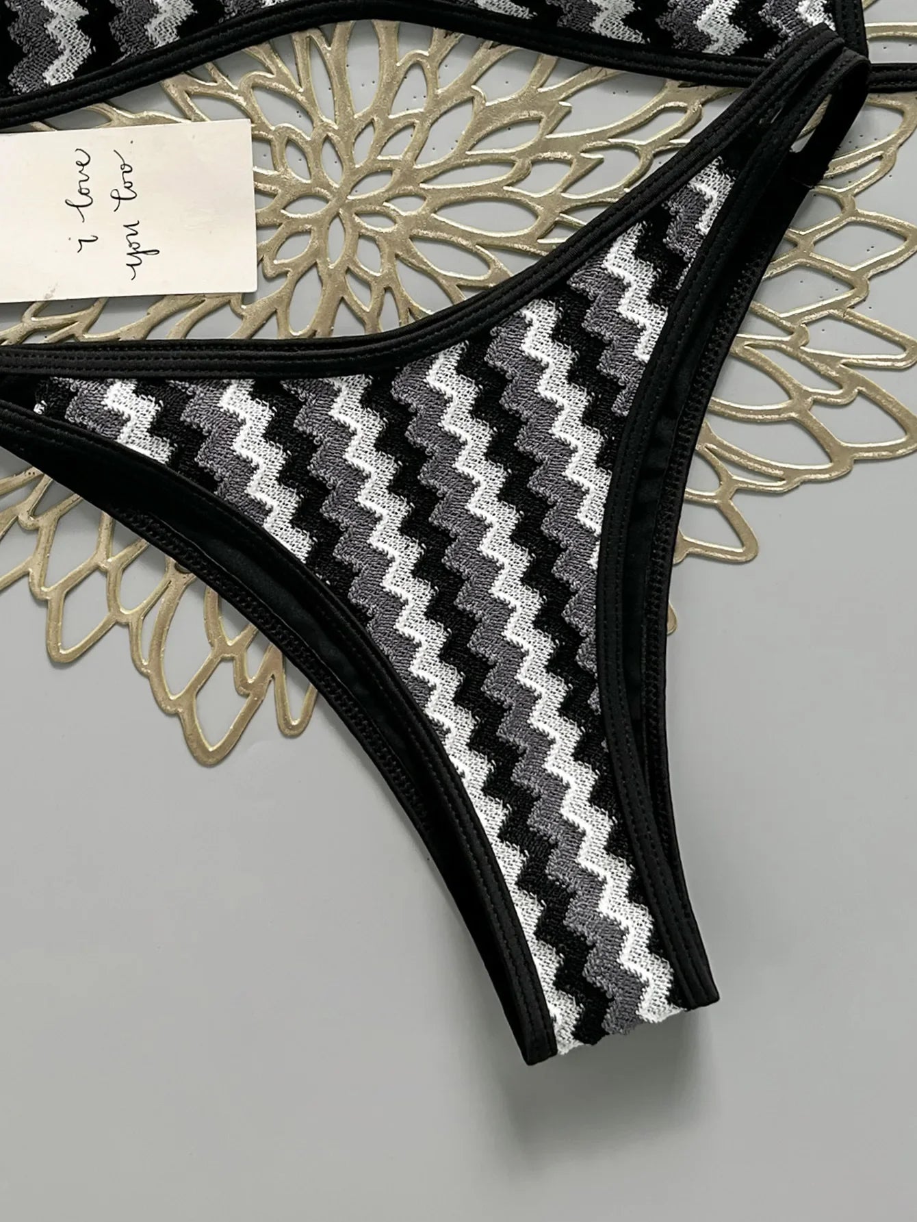 Crochet Striped High Leg Cut Brazilian Bikini Female Swimsuit Women Swimwear Two-pieces Bikini Set Bather Bathing Suit Swim Lady