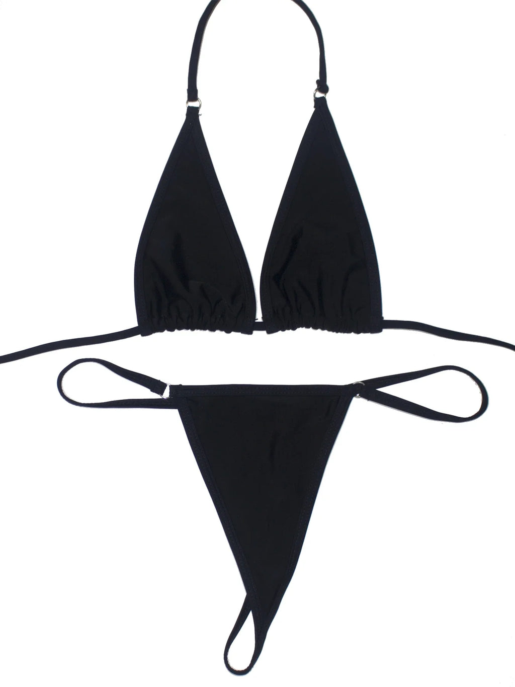 Women's Sexy Backless Triangle Bikini Set 2-Piece Strap Micro Swimsuit with Bottom for Summer Pool Parties And Beach Vacations