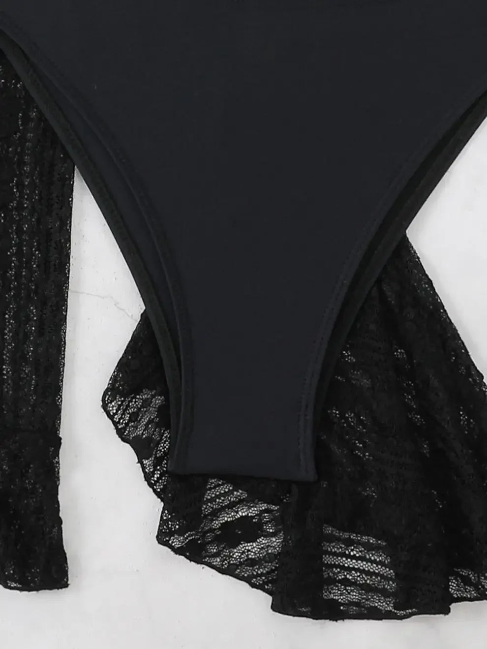 Vintage Swimwear Women Long Sleeve Ruffles Cover Up Skirt 4 Piece Bikini Set 2025 Push Up Beach Bathing Suit High Waist Swimsuit