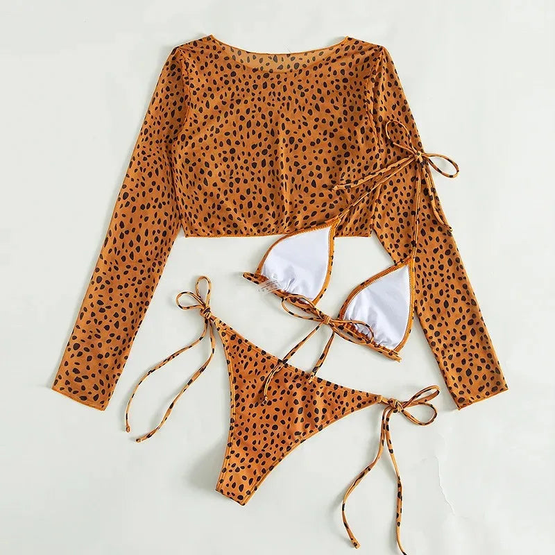 Toucheart Leopard For Women Swimsuit Items Halter Micro Bikini Top Separately Print Bathing Suit Brazilian Low Waist Beachwear