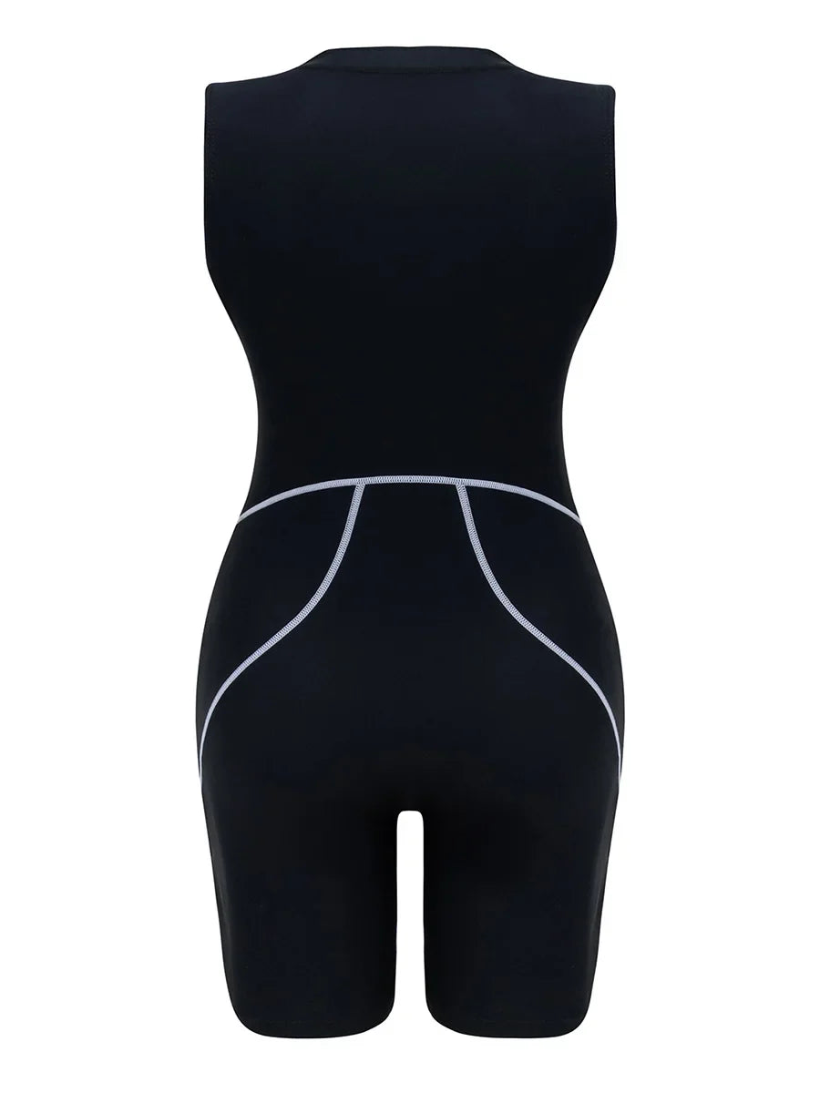 2026 Zipper Sleeveless Swimsuit Women One Piece Slim Swimwear Female Rush Guard Bathing Swimming Swim Surfing Suit Beachwear XXL
