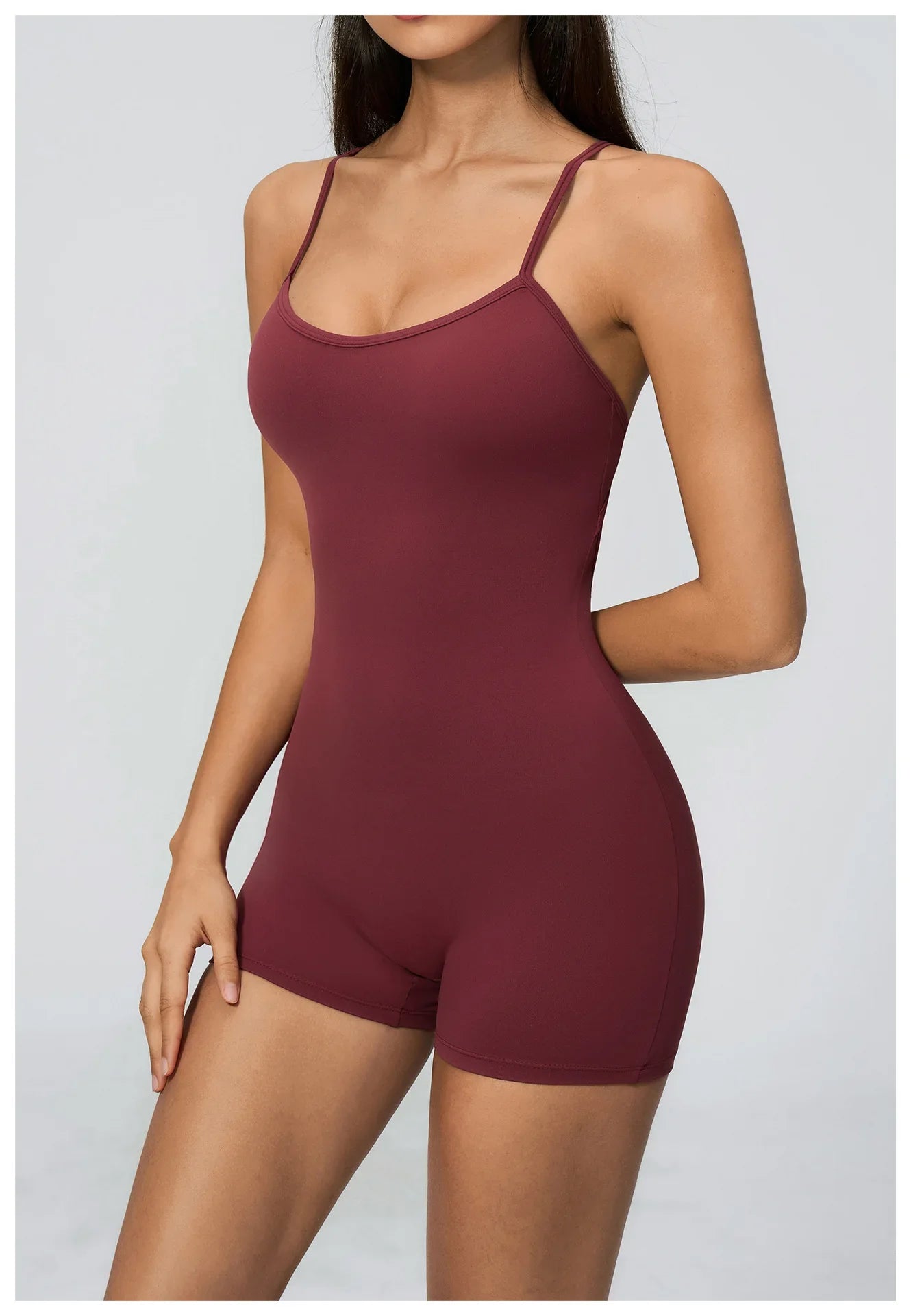 New Cross Back Yoga Jumpsuit Women Tight Sleeveless Hollow Out Sports One Piece Suit Butt-Lifting Shorts Fitness Bodysuits