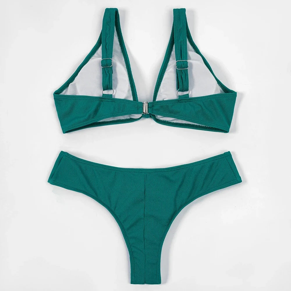 ZTVitality Solid Knotted Sexy Women Swimsuit 2025 New Arrival Bikini Push Up Padded Bra Beach Swimwear Female Brazilian Biquini