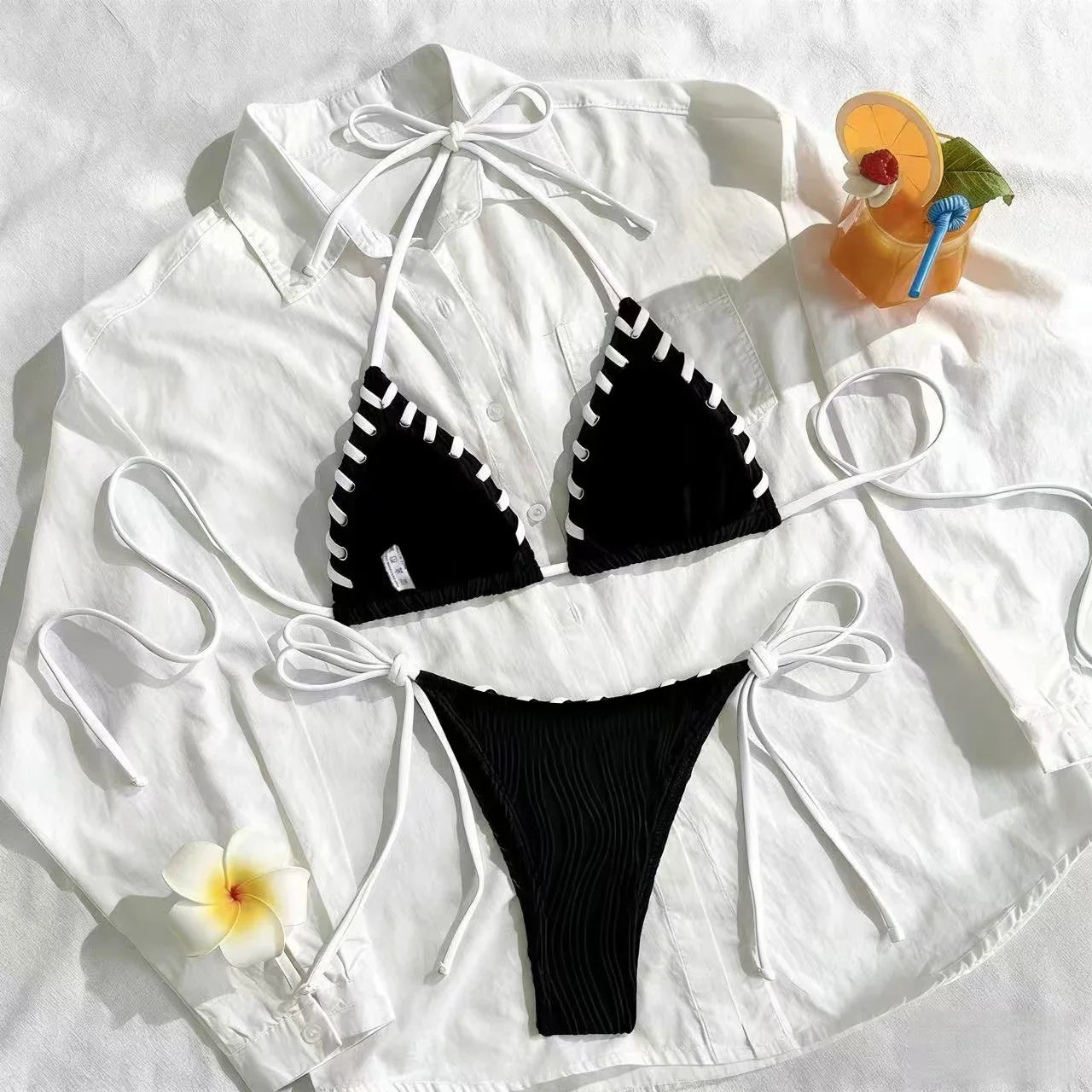 2026 Triangle String Bikinis Women Swimwear Female Sexy Swimsuit Solid Bathers Bathing Swimming Swim Suit Beachwear