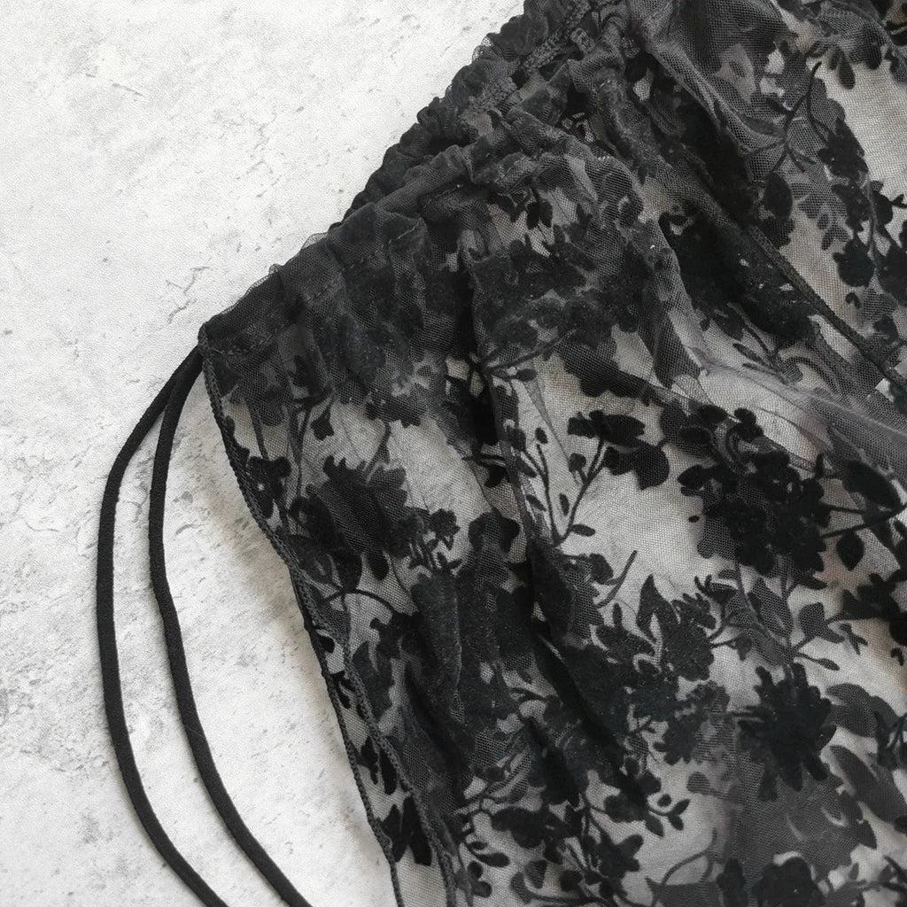 Sexy Black Lace Long Pants 3 Piece Bikini Set Women Push Up Bra Bandage Triangle Swimsuit Beach Bathing Suit Holiday Swimwear
