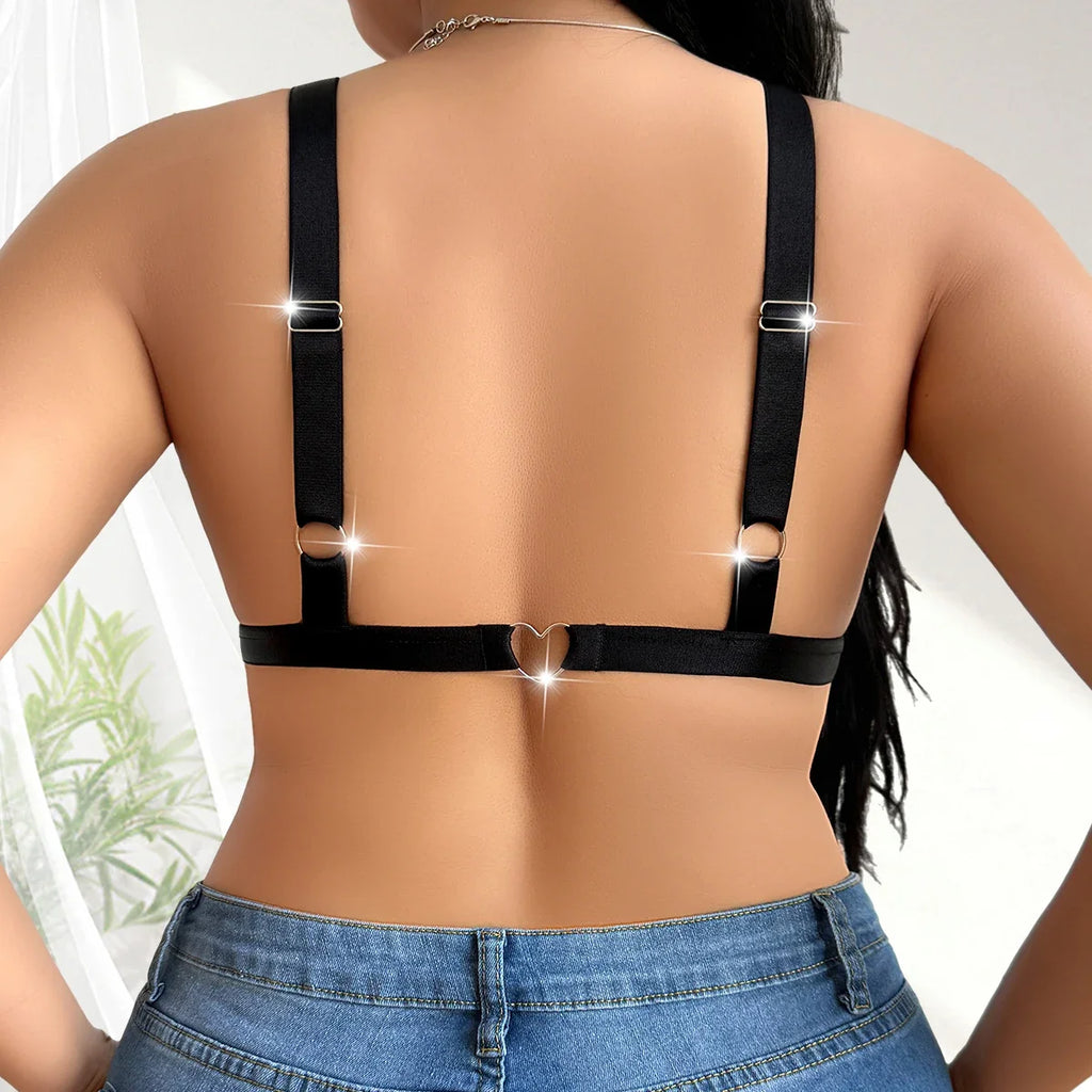 1pcs Plus Size 1XL-4XL For Big Breast Female Underwear Thin Unlined Sexy Lingerie Breathable Brassiere Print Decor Women's Bras