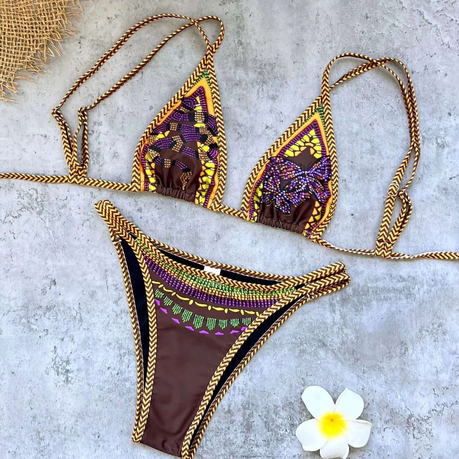 Fashion Snake Butterfly Printed Biquini Women 2Pcs Swimsuit Sexy Lady Double Shoulder Straps Bikini Swimwear Mujer Bathing Suit