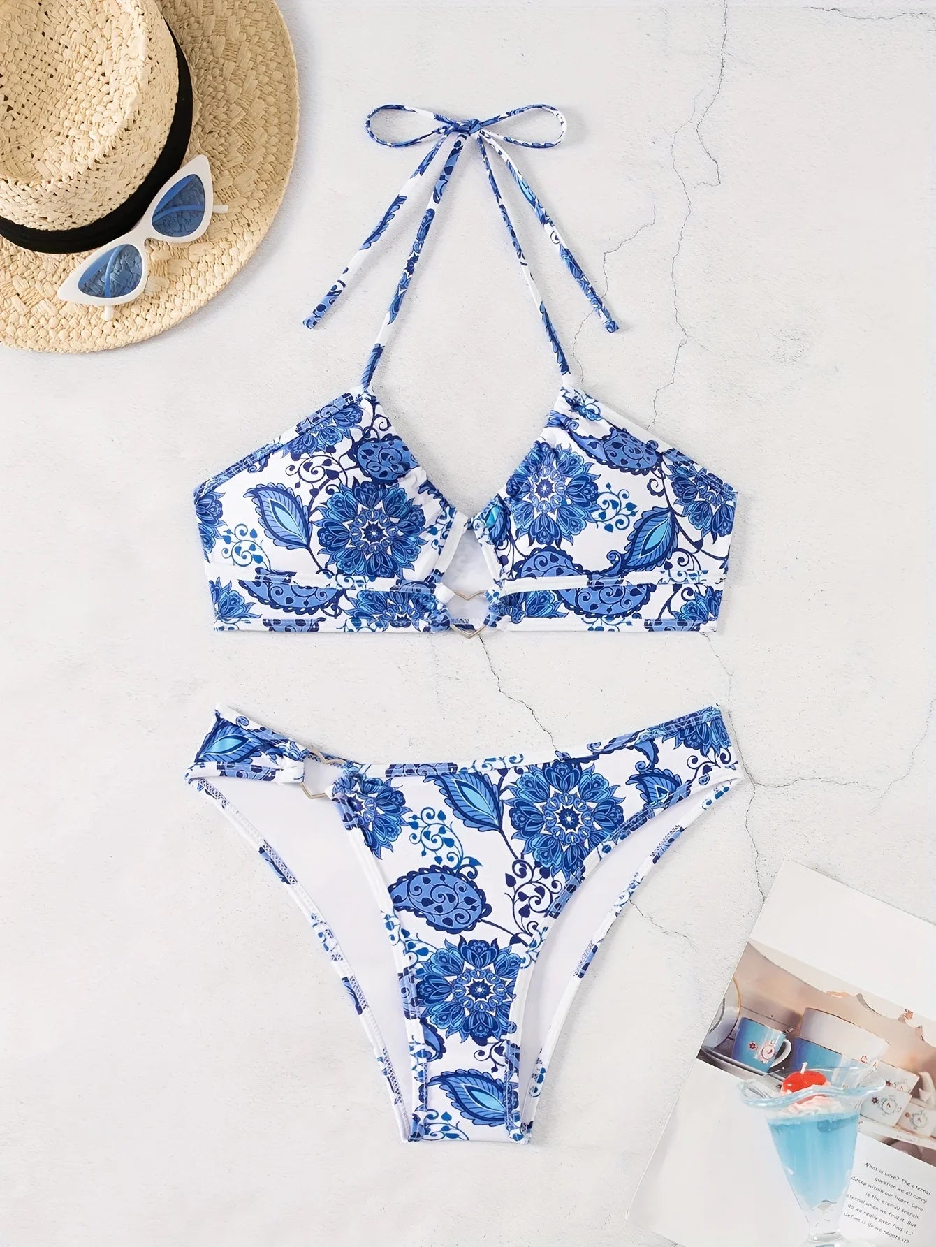 ZTVitality Sexy Print Bikini Set 2025 New Arrival Padded Bra Halter Bandage Swimsuit Women's Swimwear Summer Biquini Beachwear