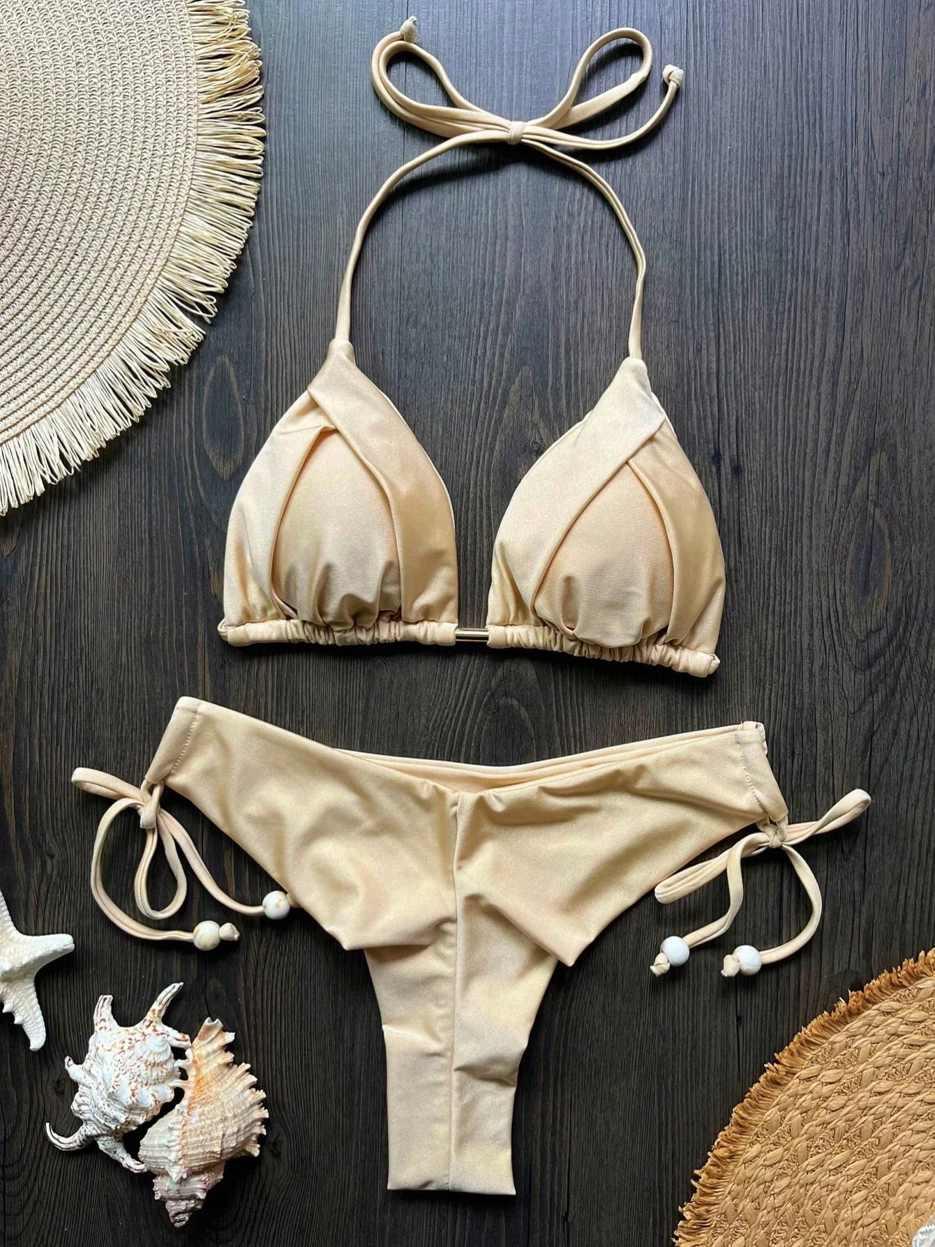 Brazilian Women's Sexy Bikini Set Push-up Padded Bra Thong Two-Piece Swimwear Beachwear Bathing Suit Femme