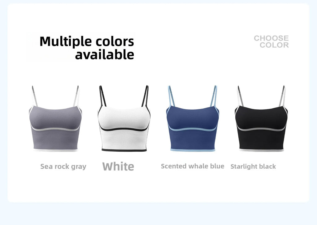 Summer Hot Sale Solid Color Women Fitness Bra Tights Yoga Vest High Strength Shockproof Gym Sports Top Push Up with Chest Pad