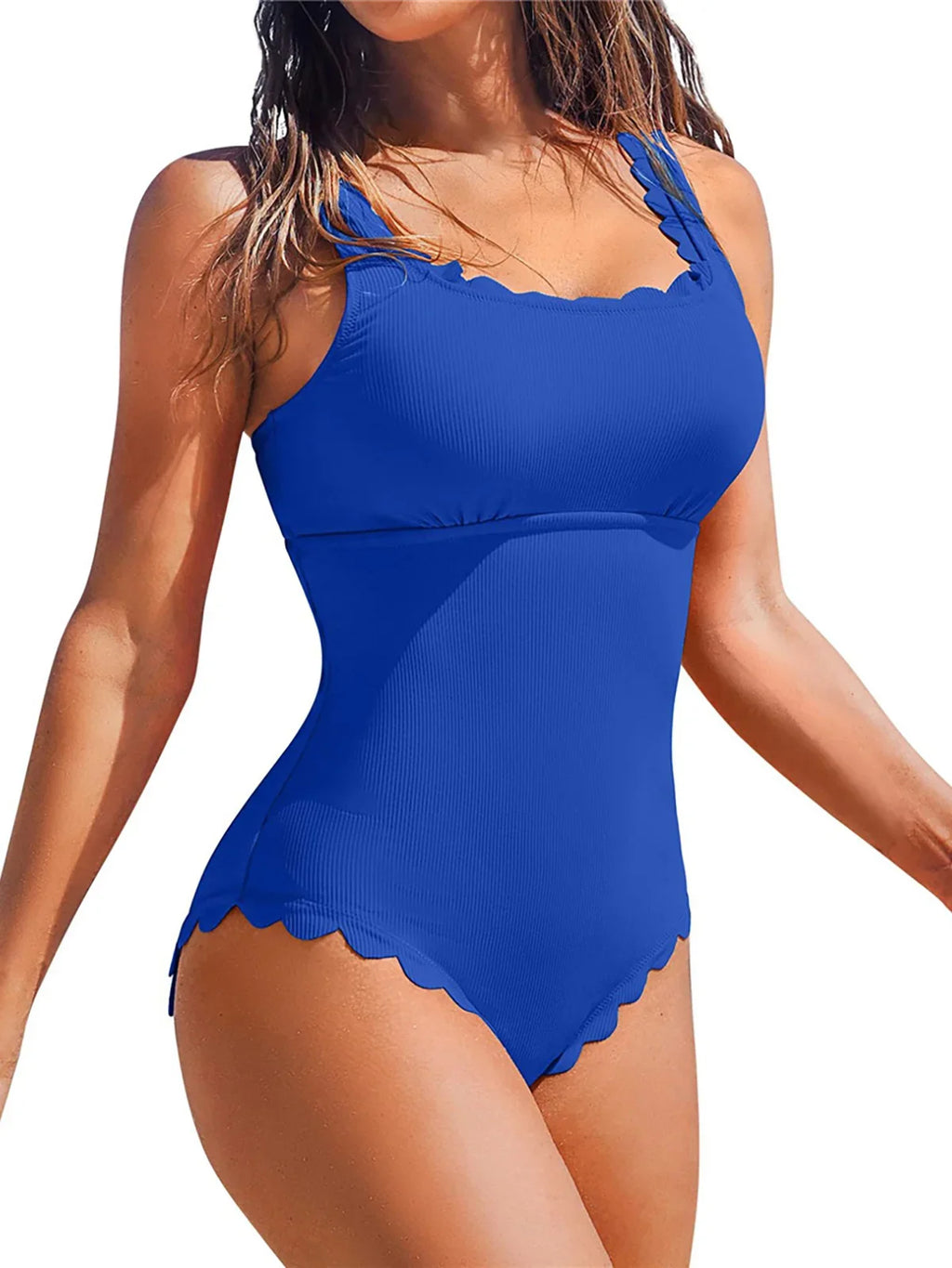 S - XXL 11 Colors Ribbed Frilled Women Swimwear One Piece Swimsuit Female Backless High Leg Cut Bather Bathing Suit Swim K7097