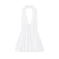 Bowknot White Backless Beach Summer Women's Dress Deep V Neck Cotton Short Vestidos Sexy Sleeveless Halter New in Dress 2025