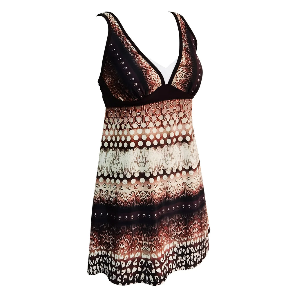 DEKA Women Plus Size Tankini Set Bikini Print Swimwear Brazilian Monokini Swimsuit Bodysuit Vintage Retro Bathing Suit