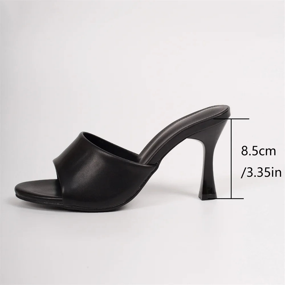 Big Size 42 Gold Sexy Slide Sandals Women Stiletto High Heel Party Slide Heels Backless High Heel Club Wedding Mules Shoes