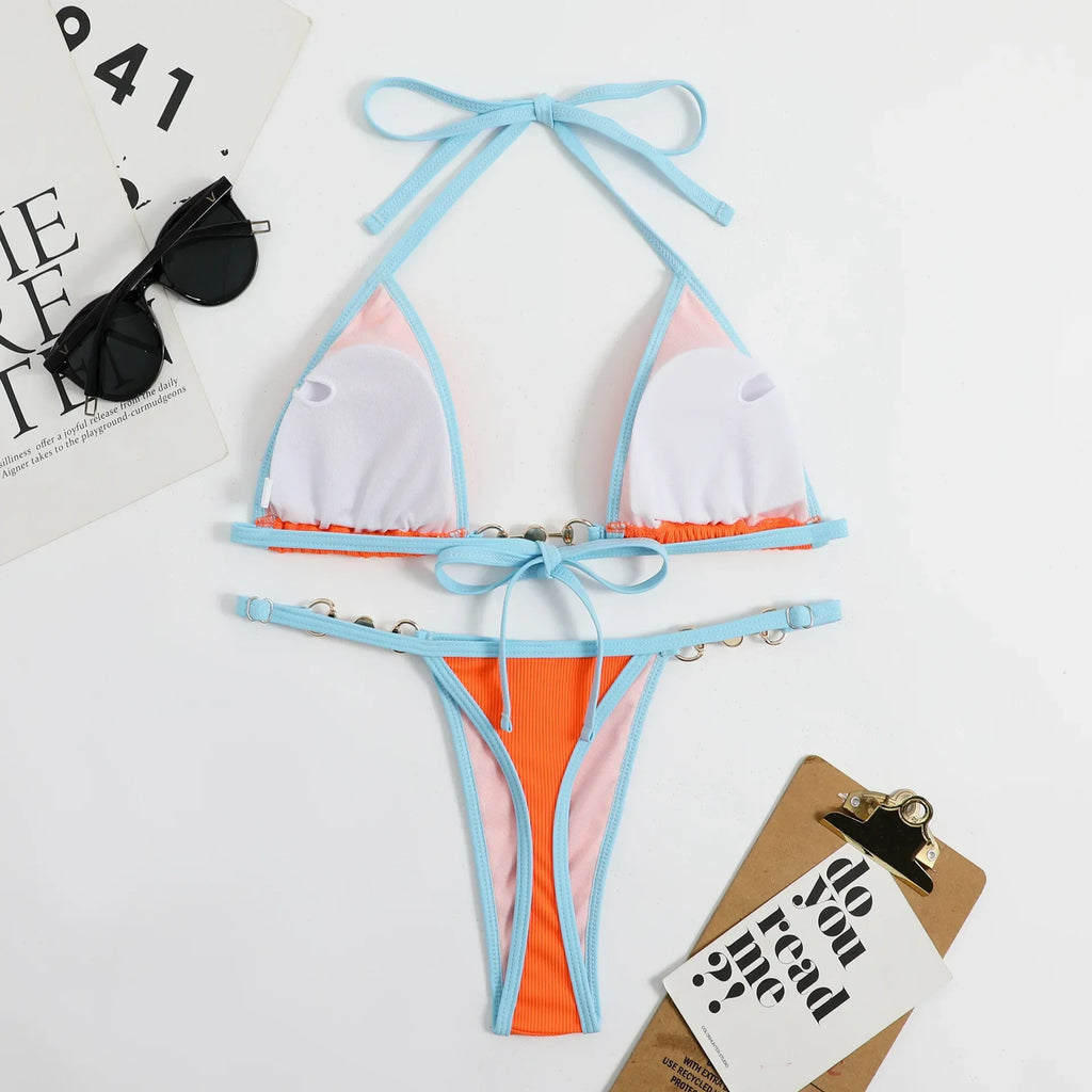 Sexy String Micro Mini Bikinis Set High Waist Swimsuit Thong Swimsuit Swimwear Biquini Conjunto De Bikini Tankini Beachwear