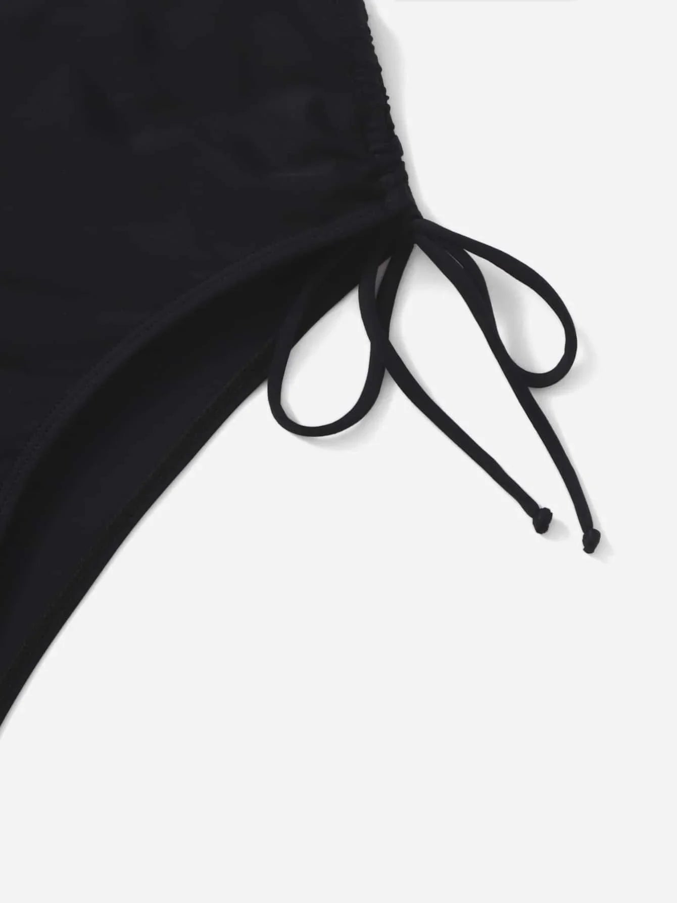 2026 Drawstring Swimsuit Solid Cut Out Knot Halter One Piece Swimwear Women Padded Bathing Suit Female Swimming Summer Beachwear