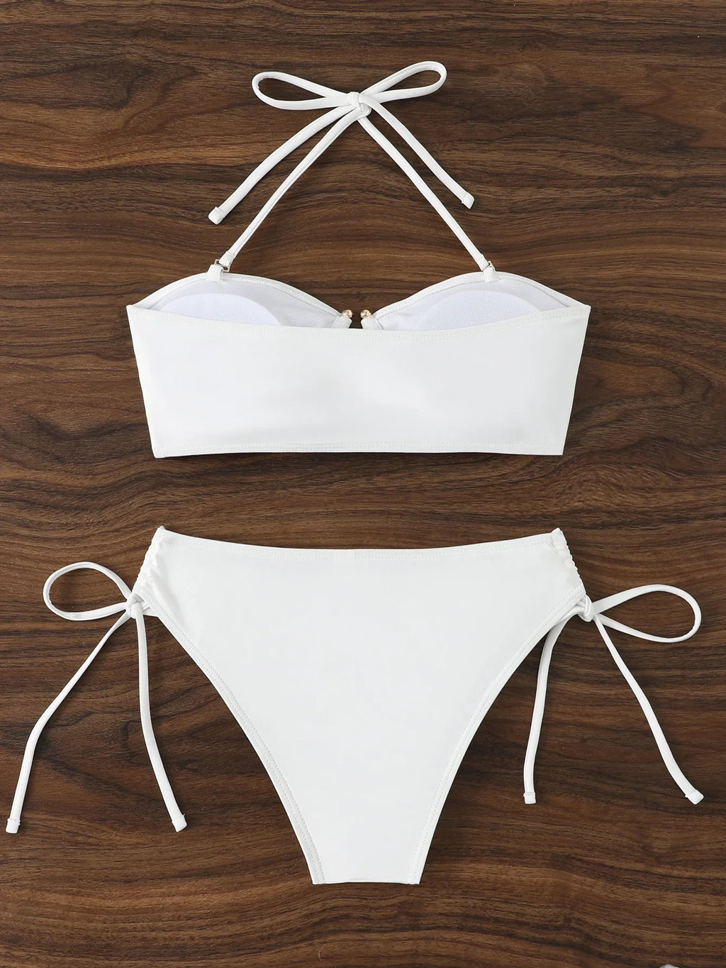 Halter Bandeau Bikinis 2026 Women Sexy Swimsuit Solid Padded High Waist Swimwear Female Bathers Bathing Swimming Swim Suit