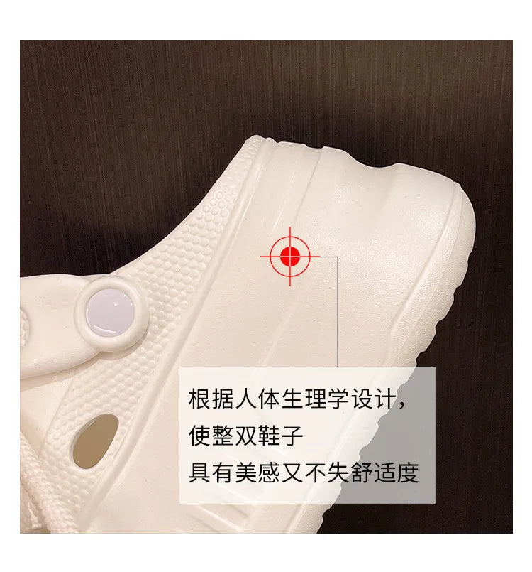 2025 Women Platform Slippers DIY Lace-up Leisure Clogs Summer Garden Shoes Thick Sole Female Home Beach Slides Street Sandals