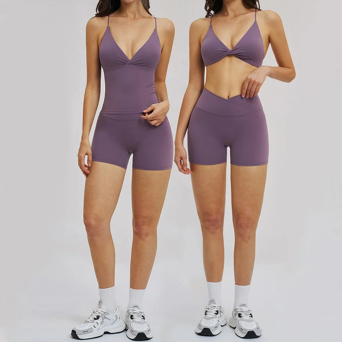Women 2 Piece Gym Workout Set Female Bra Yoga Shorts Vest Fitness Wear Quick-Dry  Sports Bra Suits Sportswear Tracksuit Outfits