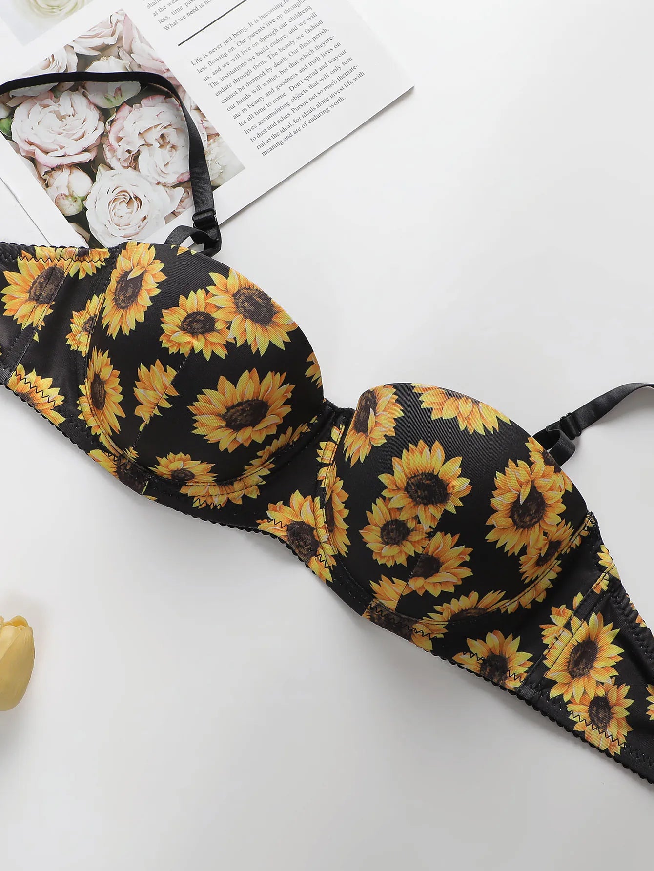 Women's Push Up Bra With Steel Rim Lingerie With Printed Pattern Sexy Lingerie Women's Daily Bra A3163