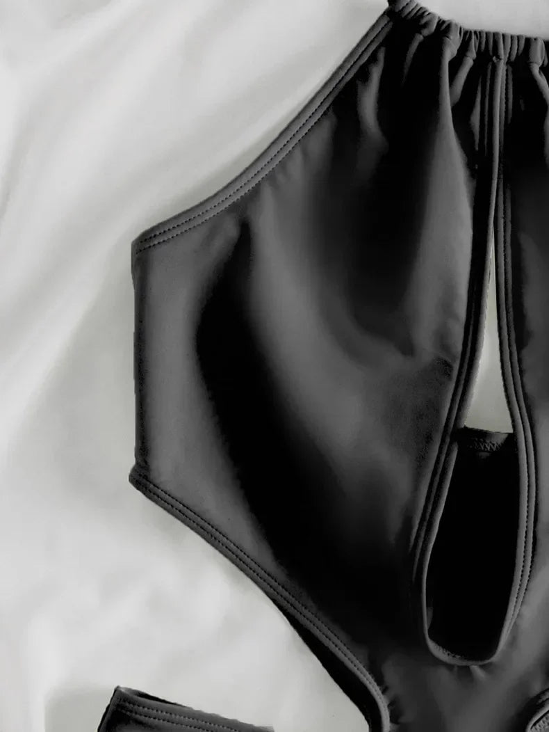 2025 New Sexy Halter Women Swimwear One Piece Swimsuit Female Hollow Out Monokini Bather Bathing Suit Summer Beach Wear Bodysuit