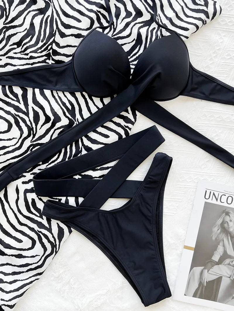 Sexy Underwired Bra Cup Female Swimsuit High Waist Bikini Women Swimwear Two-pieces Bikini set Push Up Bathing Suit Swim Lady