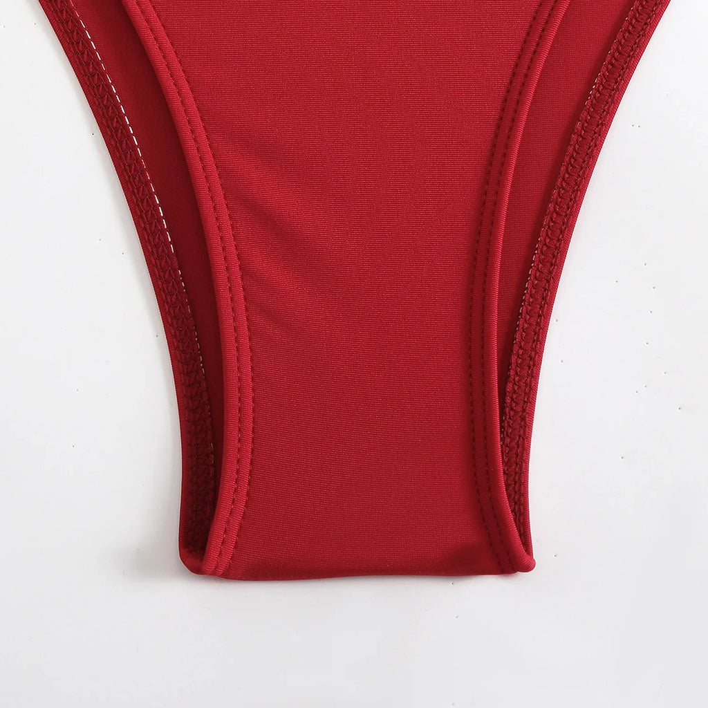 Cut Out Asymmetric One Shoulder One Piece Swimsuit Women Swimwear Female Monokini High Cut Bather Bathing Suit Swim Beachwear