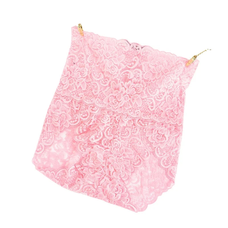 1pcs High-Rise Sexy Lace Briefs Comfortable Stretchy Semi Sheer French-Cut Panties Women's Underwear Breathable Lingerie S-XL