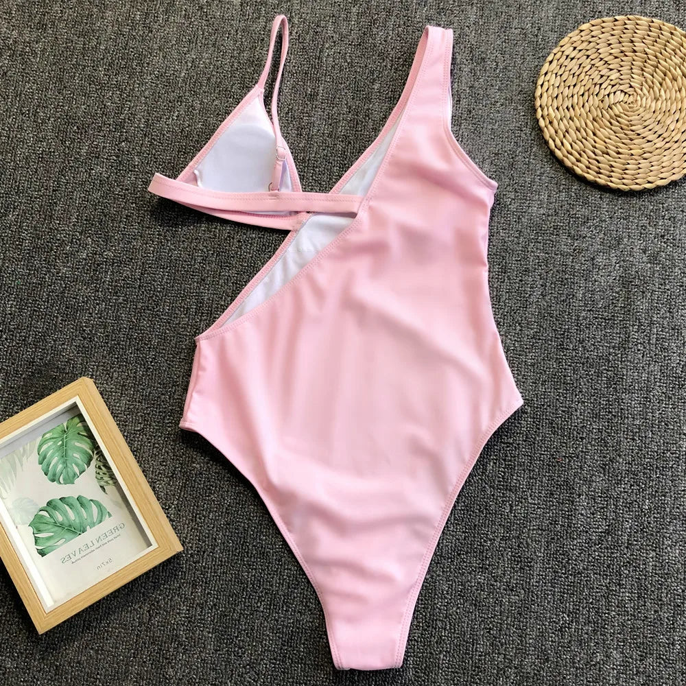 3 Colors Sexy One Piece Swimsuit Swimwear Women Hollow Solid One-piece Bathing Suit Beachwear Banadores Mujer 2026 Bikinis Mujer