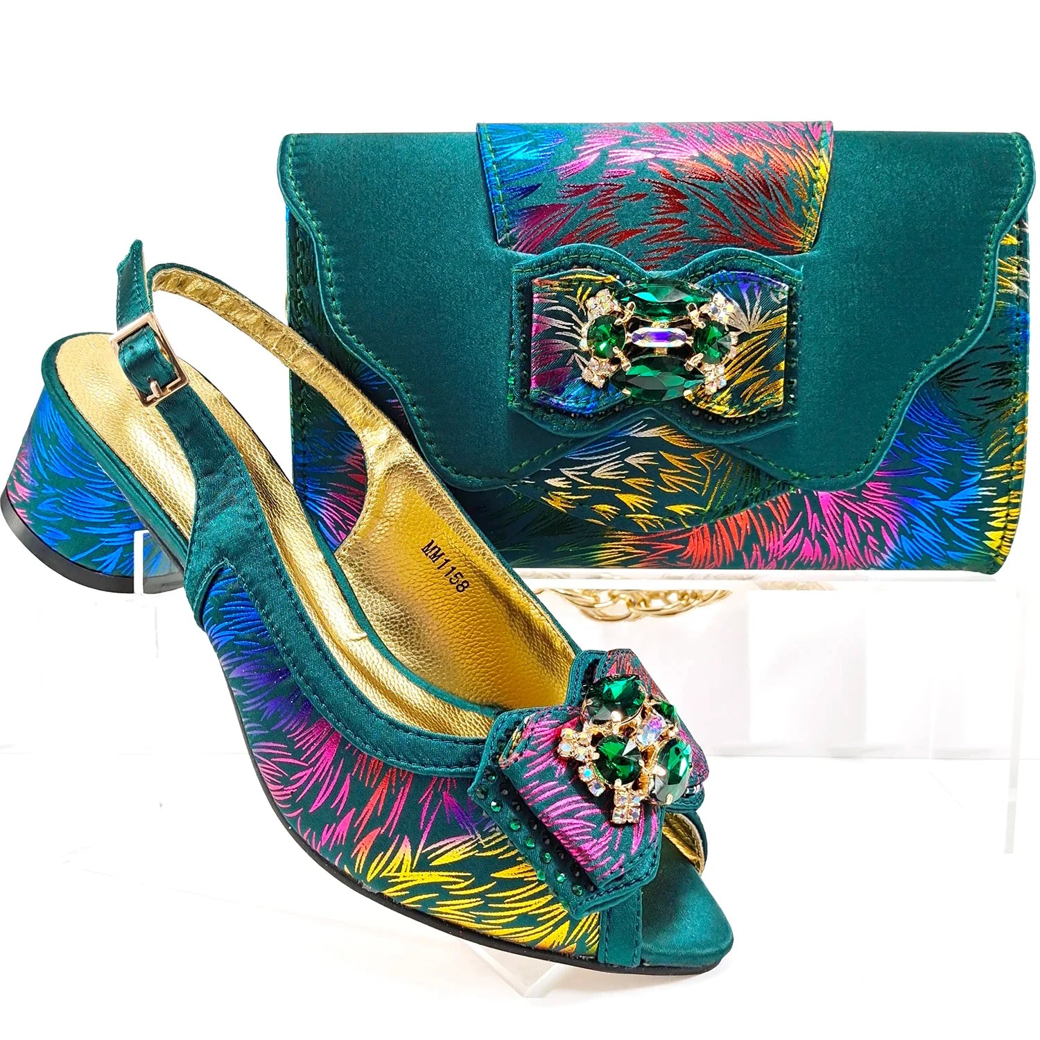 Doershow hot selling WINE Shoes and Bags To Match Set Italy Party Pumps Italian Matching Shoe and Bag Set for Party! 1-10