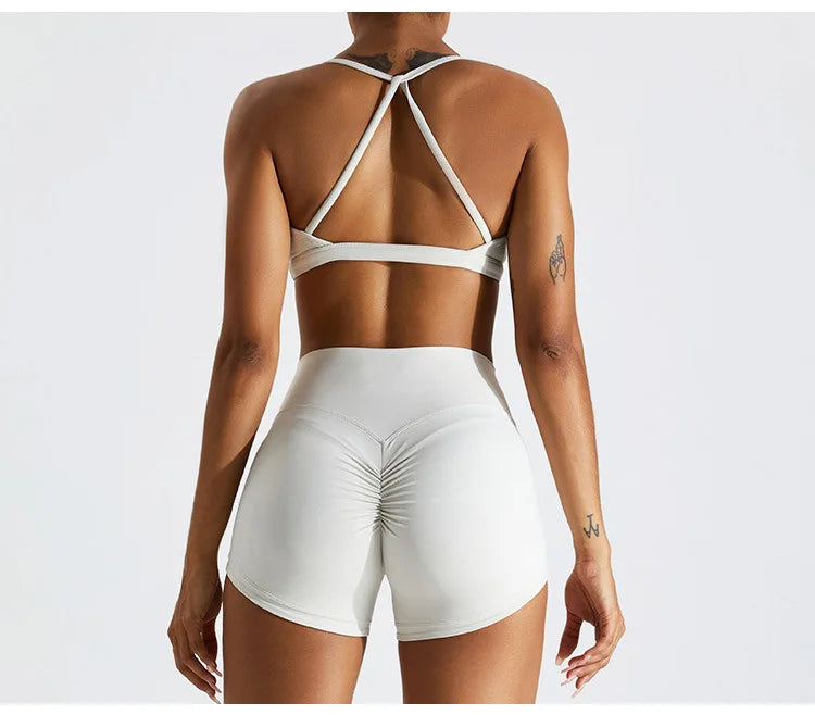 Summer Sexy Scrunch Sports Bra Gym Top Women Running Back Cross Top Sportswear Workout Underwear Fitness Workout Yoga Clothing