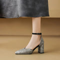 Zebra Leopard Animal Print Pointed Closed Toe Block High Heels Lady Mature Summer Shoes V-cut Designer Women Dress Pumps Sandals
