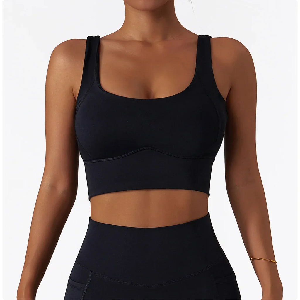 Comfort SkinFriendly Sports Bra With Chest Pad Tank Top Women Gym Fitness Running Yoga Bra Stretch Pull Up Vest Underwear Women