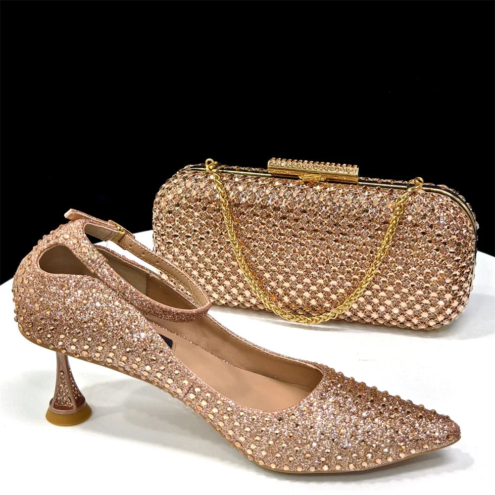 Doershow Italian Shoe and Bag Set New beautiful Women Shoes and Bag Set In GREEN Italian Shoes with Matching Bag set HSH1-1