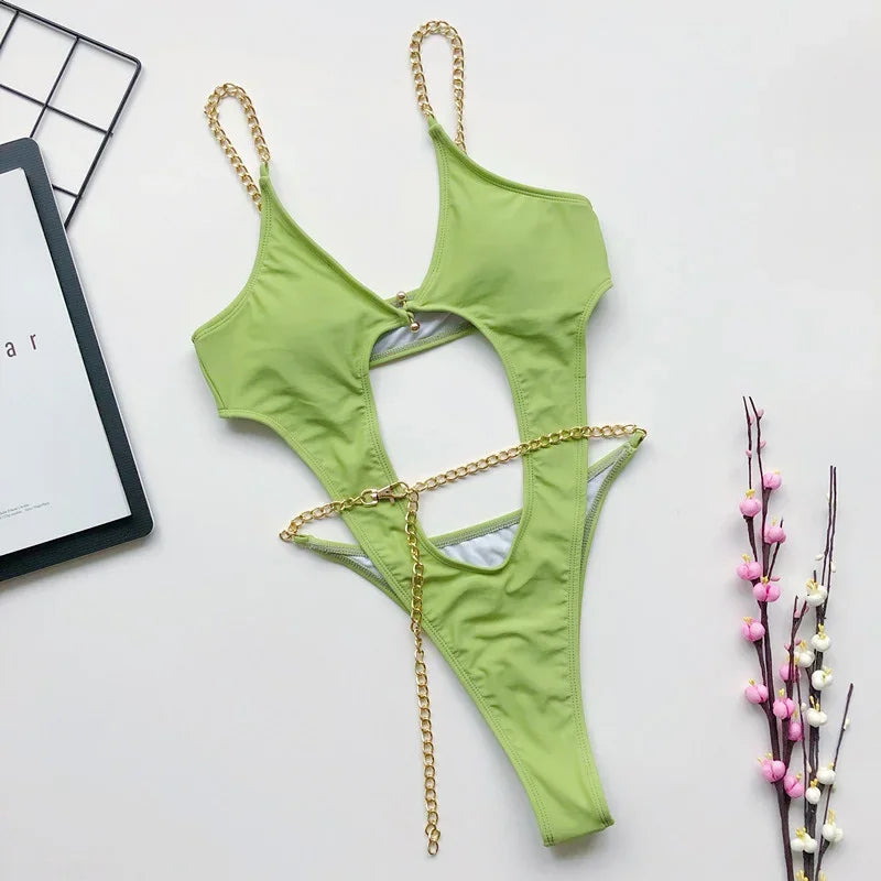 2025 Sexy Extreme String High Cut Female Swimwear One Piece Swimsuit Women Thong Monokini Bather Hollow Out Bathing Suit Swim