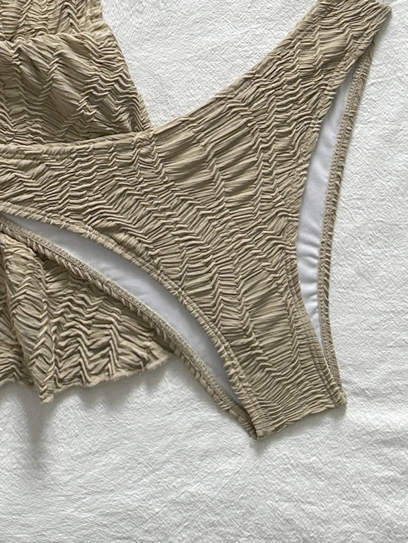 3PC with Skirt Wrinkled Halter Tankini Bikini Women Swimwear Female Swimsuit Three-pieces Bikini Set Bathing Suit Swim Beachwear