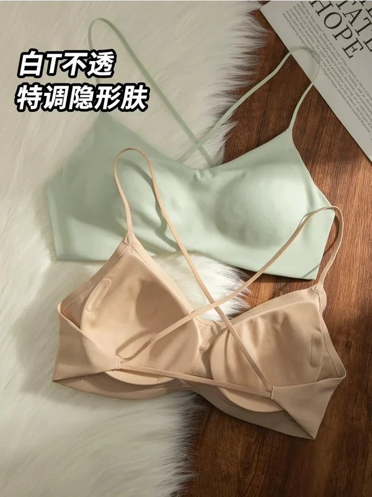 Seamless Liquid Invisible Bra Strapless Adhesive Push Up Backless Underwear for Small Bust Gathering Comfort MOYISY Sexy Bra S-L