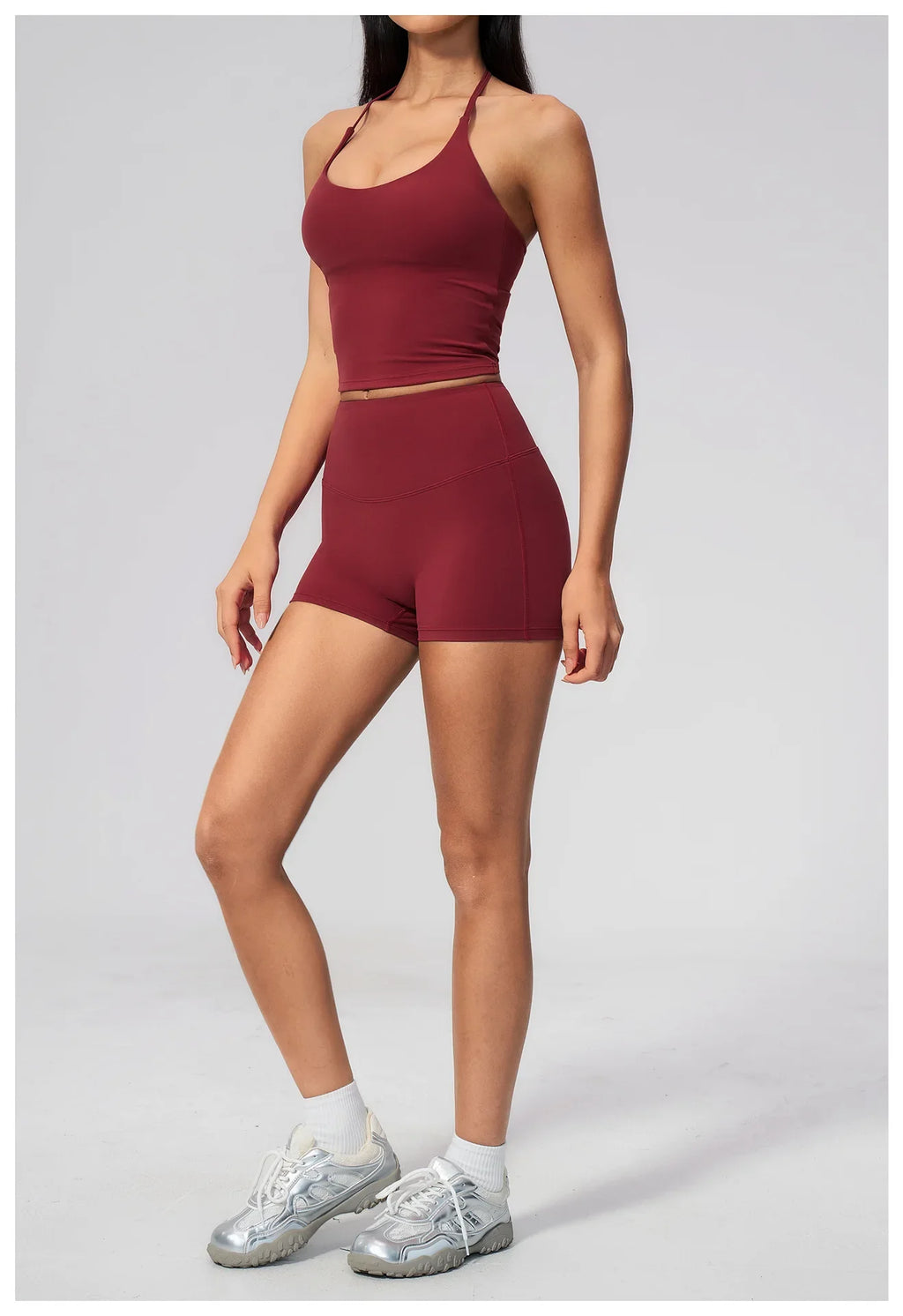 Quick Drying 2 Pcs Yoga Sets Women V Neck Slimming Sports Tank Top High Waist Shorts Fitness Suit Outwear Gym Running Tracksuits