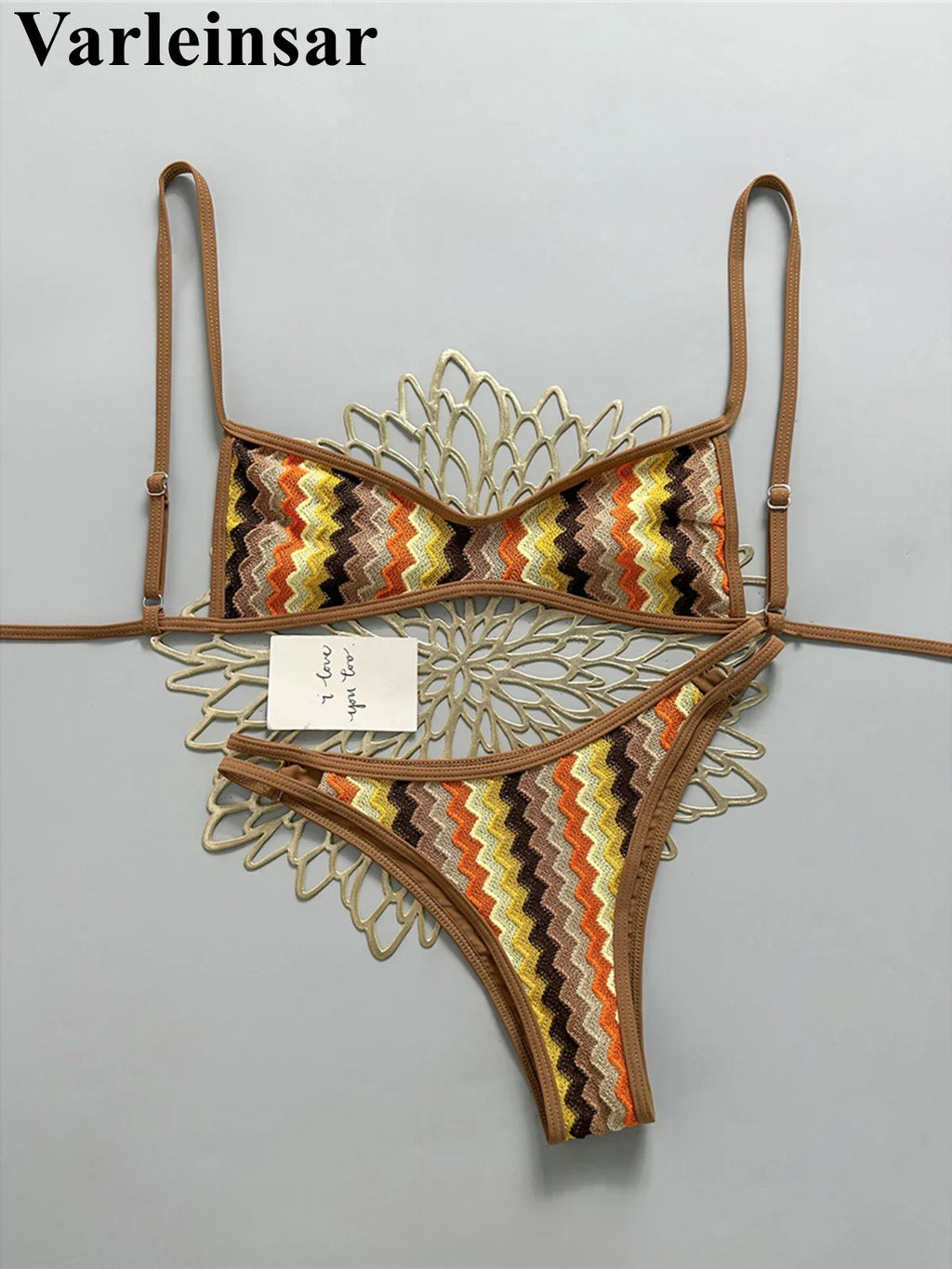 2026 Striped High Leg Cut Brazilian Bikini Female Swimsuit Women Swimwear Two-pieces Bikini set Bather Bathing Suit Swim V8216