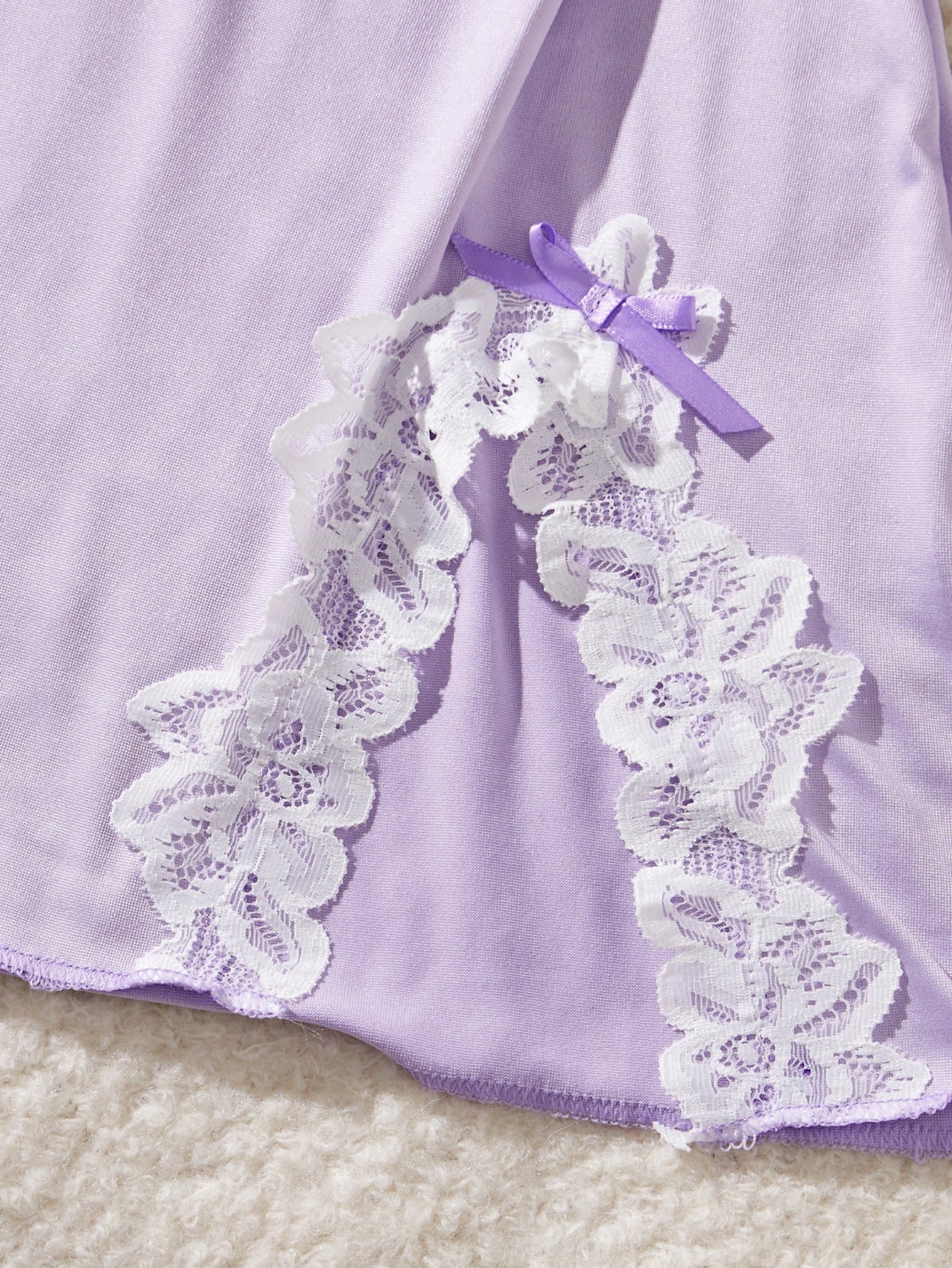 Light Purple Women Nightdress Sexy Lace Bow Lingerie Adult Dress Babydoll Sex Sleepdress Underwear Sets Ladies Erotic Outfits