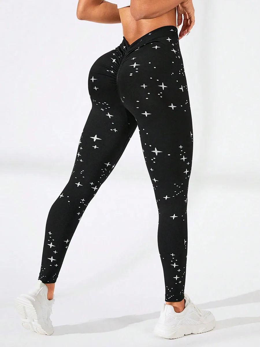 Trendy Starry Sky Sportswear Woman Gym Yoga Pants Seamless High Waist Women Sports Leggings Tummy Control Squat-Proof