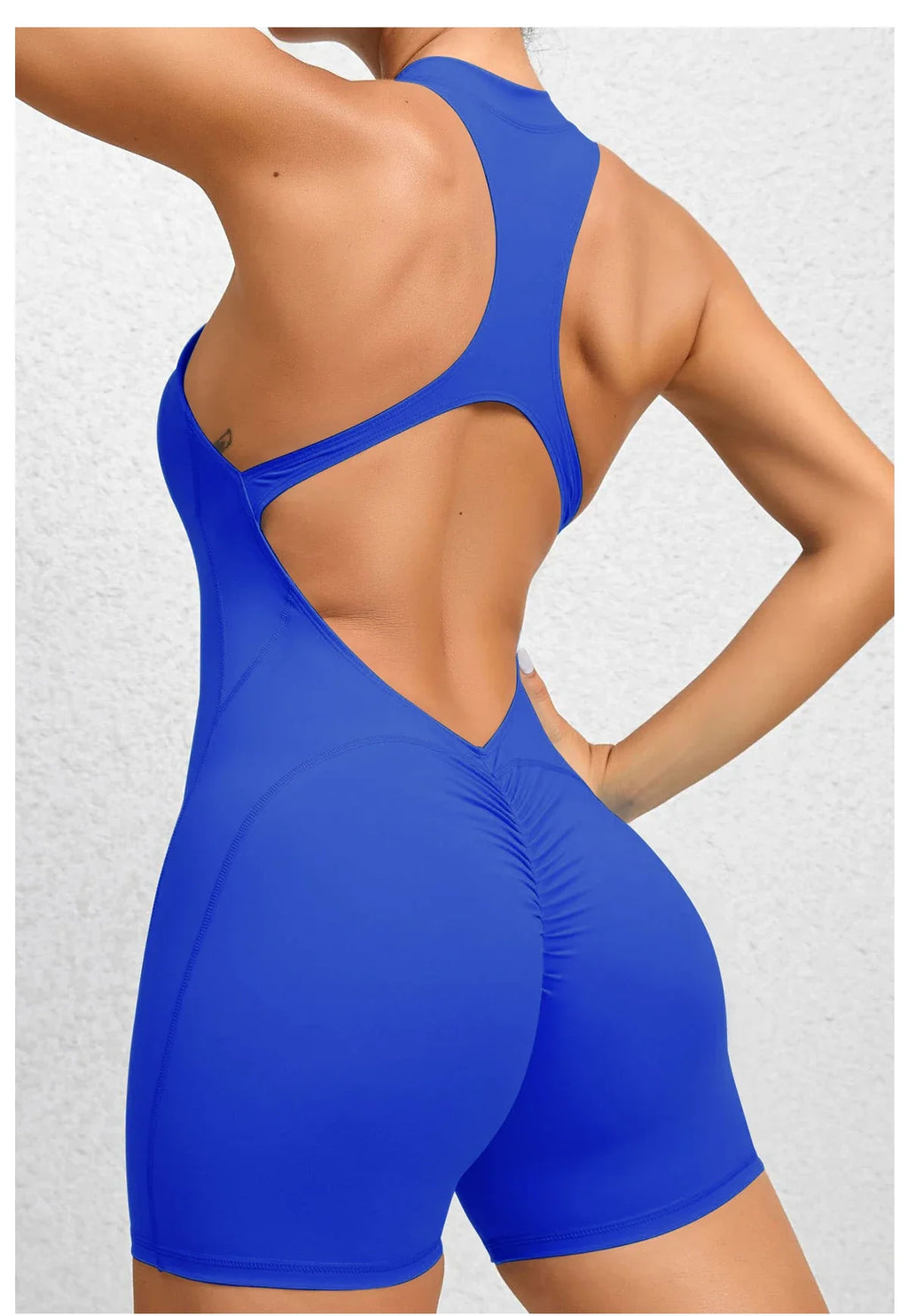 Women Yoga V Backless Jumpsuit Workout Bodysuit Sleeveless Gym Bodycon Sportswear Fitness Yoga Suit One Piece Outfit