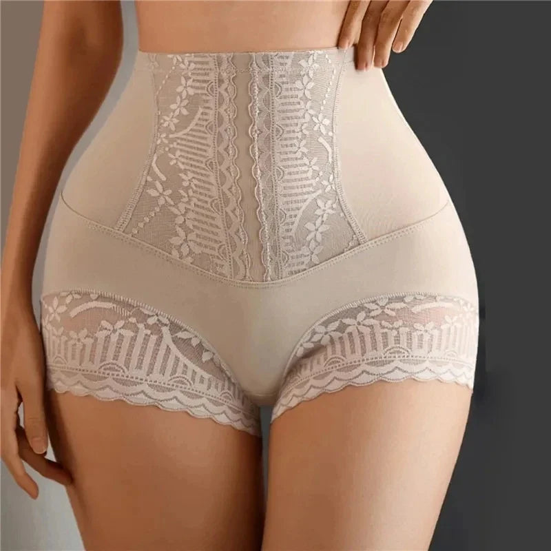 High Waist Lace Flat Belly Shorts For Women Slimming Panties Shapewear Tummy Control Underwear Female Hip Lifting Pants